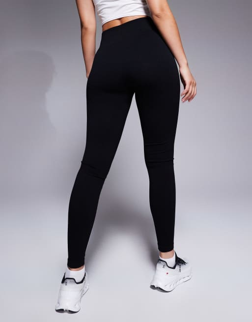 4505 Hourglass seamless high waist gym leggings in black , 2 of 5