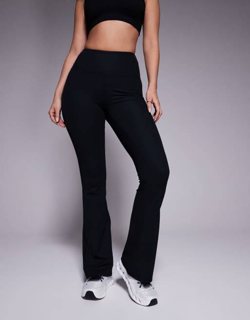 4505 Hourglass soft touch rib slim kick yoga leggings in black , 2 of 5