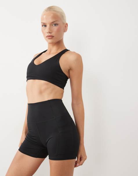 4505 Hourglass Sport-Leggingshorts mit hohem Bund in Schwarz - view 1