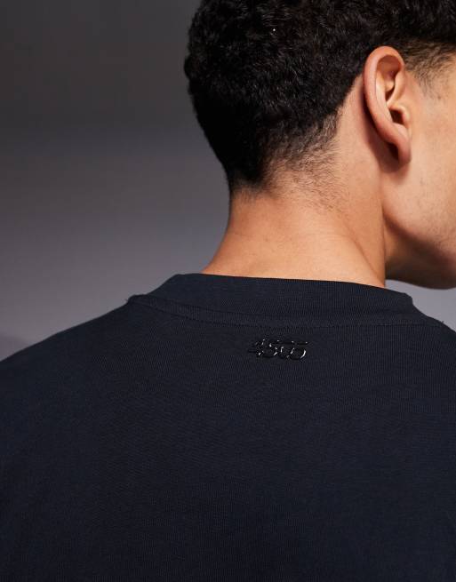 4505 - Hurtigttørrende og kraftig sort trænings-T-shirt i bomuld med firkantet pasform , 5 af 5