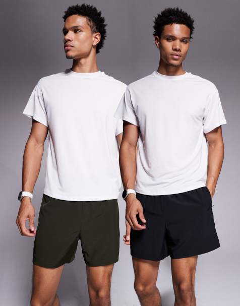 4505 Icon 13cm quick dry training shorts with zip pockets 2 pack in black and khaki - view 1