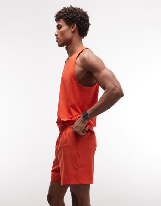 4505 Icon 13cm quick dry training shorts with zip pockets in tomato red, 5 of 5