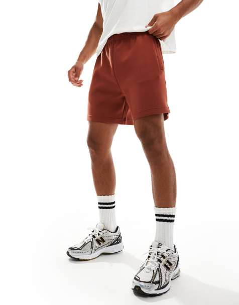4505 Icon 18cm quick dry performance fleece sweat shorts in rust - view 1