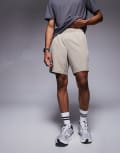 [ASOS] 4505 Icon 18cm quick dry training shorts with zip pockets in stone-Neutral S Stone