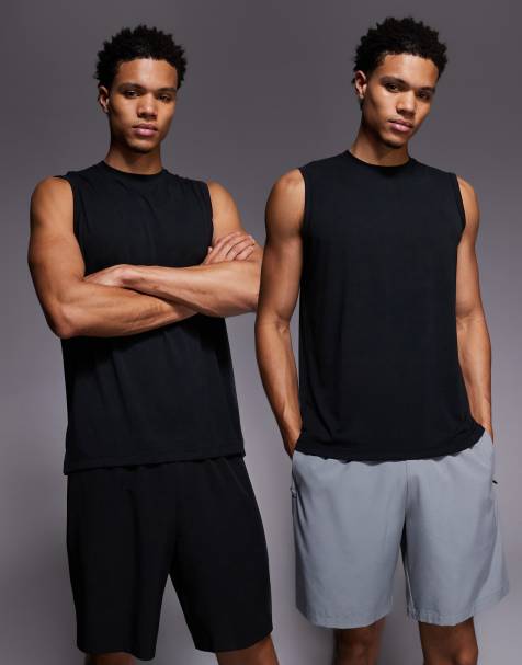 4505 Icon 2-pack 7-inch quick dry training shorts with zip pockets in black and cool gray - view 1