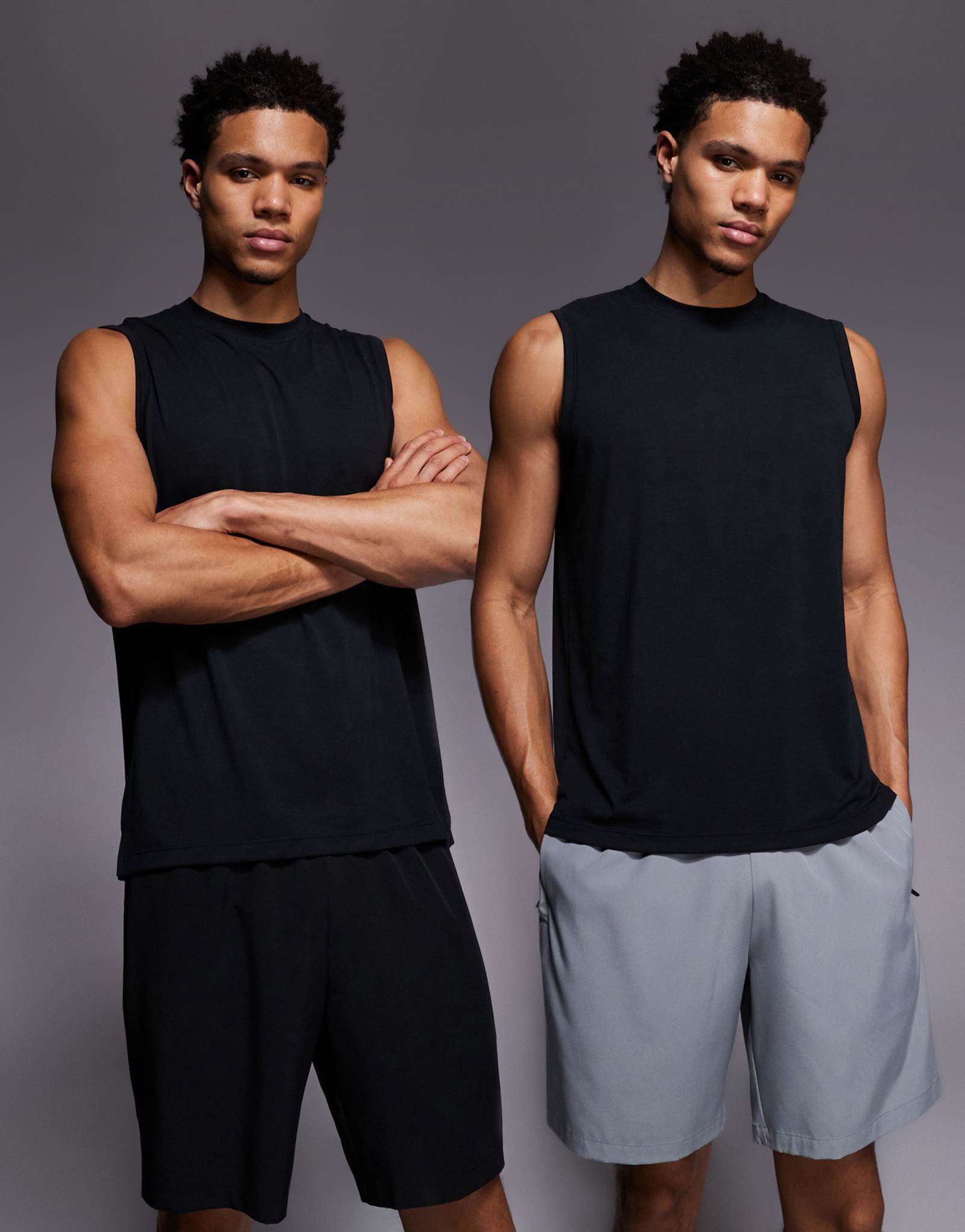 4505 Icon, 2 комплекта, 7-дюймовые быстросохнущие тренировочные шорты с карманами на молнии черного и прохладного серого цветов