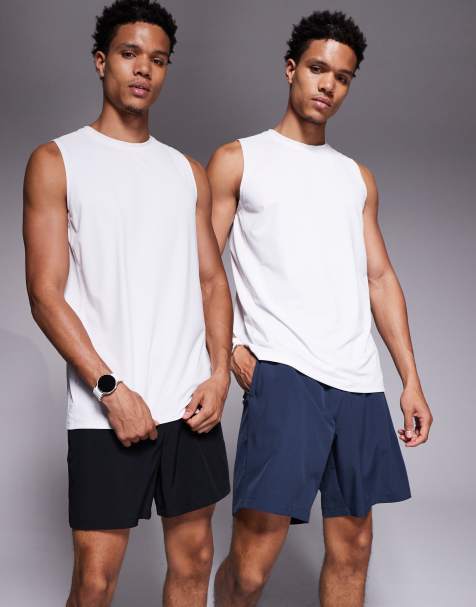 4505 Icon – 2er-Pack Laufshorts aus schnell trocknendem Material in Schwarz und Marineblau mit Handytasche hinten, 8 cm Schrittlänge - view 1