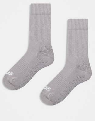 4505 - Icon - 2er-Pack rutschfeste Pilates-Socken in Nerzgrau