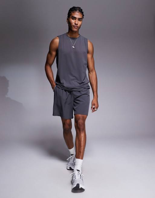 4505 – Icon – 2er-Packs Sport-Tanktops aus schnelltrocknendem Netzstoff in Graphitgrau und Weiß , 2 von 4