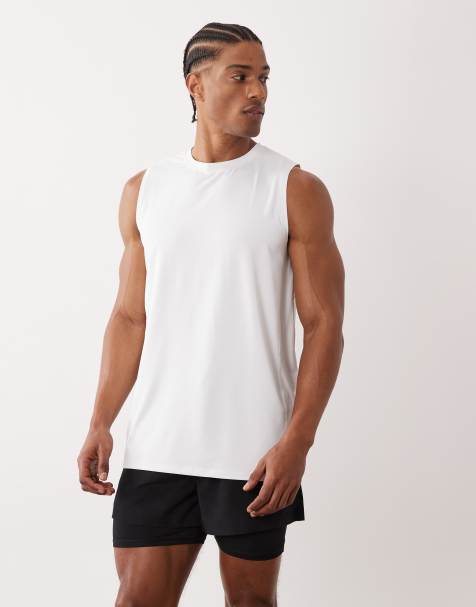 4505 – Icon – 2er-Packs Sport-Tanktops aus schnelltrocknendem Netzstoff in Marineblau und Weiß - view 1