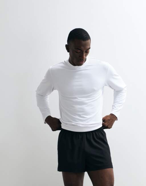 4505 Icon 3 inch quick dry running shorts with back phone pocket in black, 3 of 5