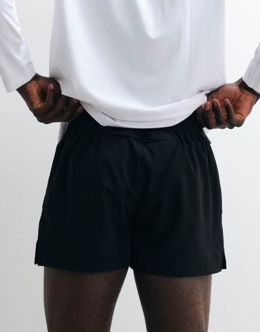 4505 Icon 3 inch quick dry running shorts with back phone pocket in black, 4 of 5