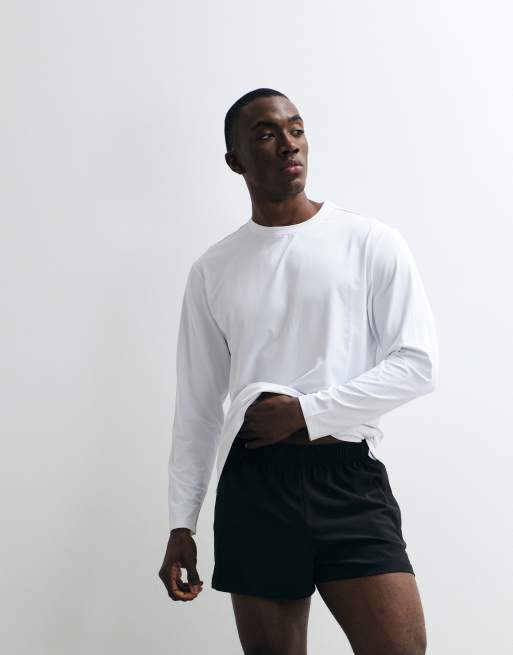 4505 Icon 3 inch quick dry running shorts with back phone pocket in black, 5 of 5