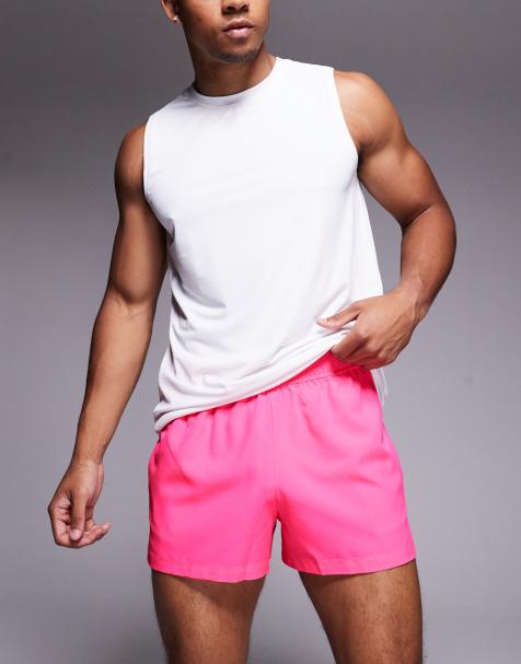 4505 Icon 3 inch quick dry running shorts with back phone pocket in bright pink - view 1
