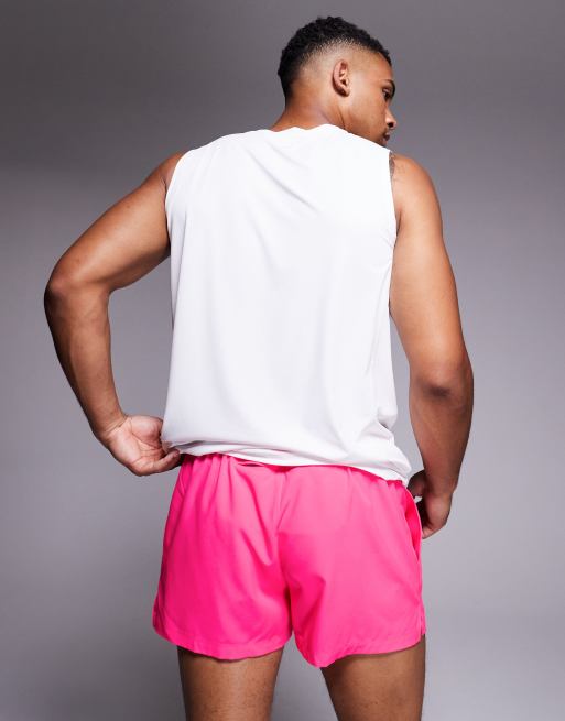4505 Icon 3 inch quick dry running shorts with back phone pocket in bright pink