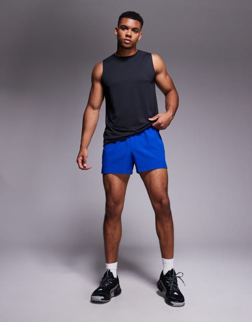 4505 Icon 3 inch quick dry running shorts with back phone pocket in cobalt blue