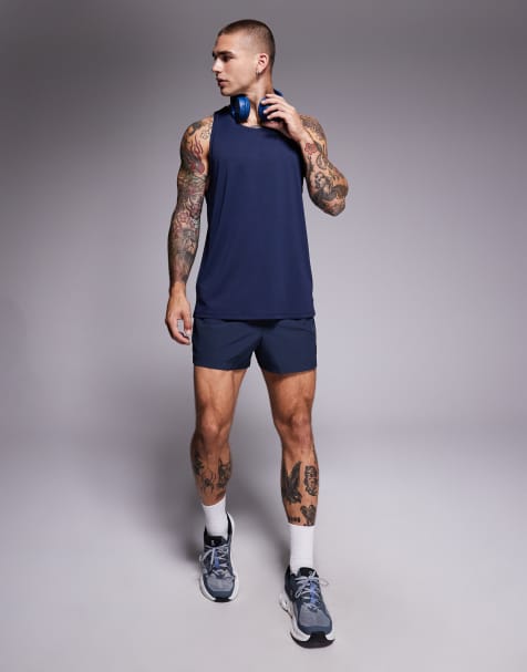4505 Icon 3 inch quick dry running shorts with back phone pocket in deep navy - view 1