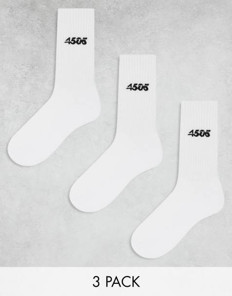 4505 Icon 3 pack anti bacterial athletic crew socks in white - view 1