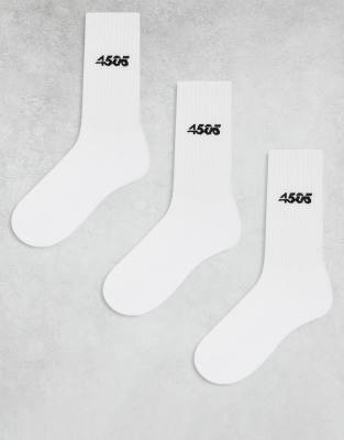 4505 4505 Icon 3 pack anti bacterial crew sport socks in white