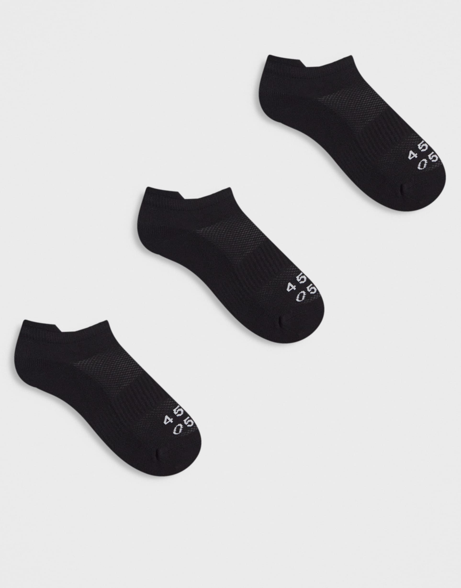 4505 icon 3-pack quick-dry cotton sport ankle socks in black