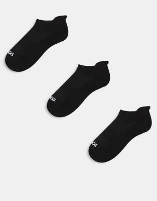 4505 - Icon - 3er-Pack schnelltrocknende Sneaker-Sportsocken in Schwarz