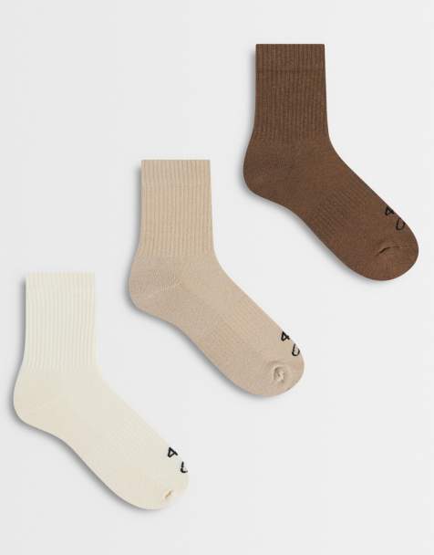 4505 – Icon – 3er-Pack schnelltrocknende Sport-Crew-Socken aus Baumwolle in verschiedenen neutralen Farben - view 1