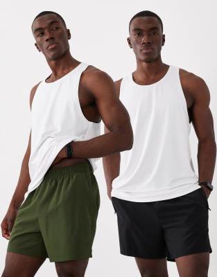 4505 Icon 5 Inch Quick Dry Training Shorts With Zip Pockets 2 Pack In Multi