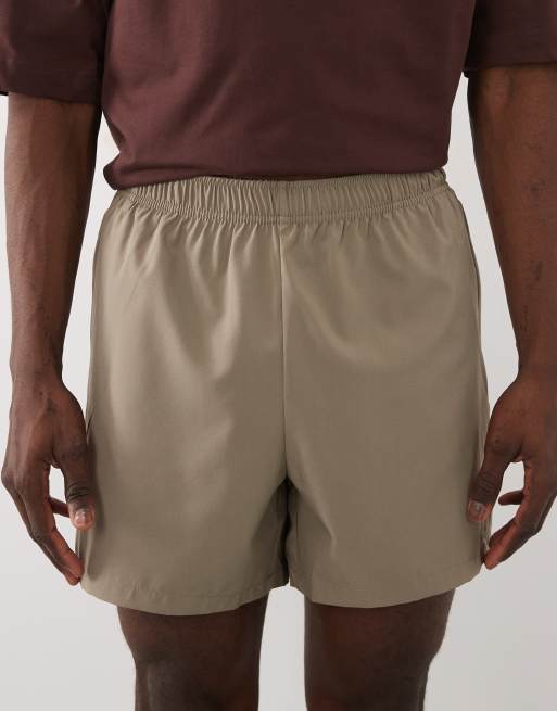 4505 Icon 5 inch quick dry training shorts with zip pockets 2 pack in black and sandstone, 4 of 5