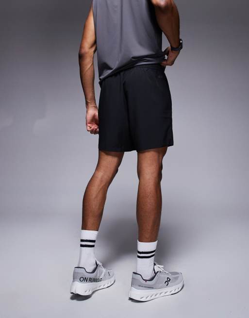 4505 Icon 5 inch quick dry training shorts with zip pockets 2 pack in black and stone