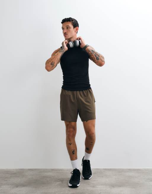 4505 Icon 5 inch quick dry training shorts with zip pockets in caper, 2 of 5