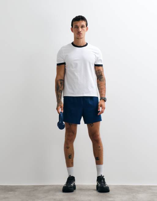 4505 Icon 5 inch quick dry training shorts with zip pockets in deep blue, 2 of 5