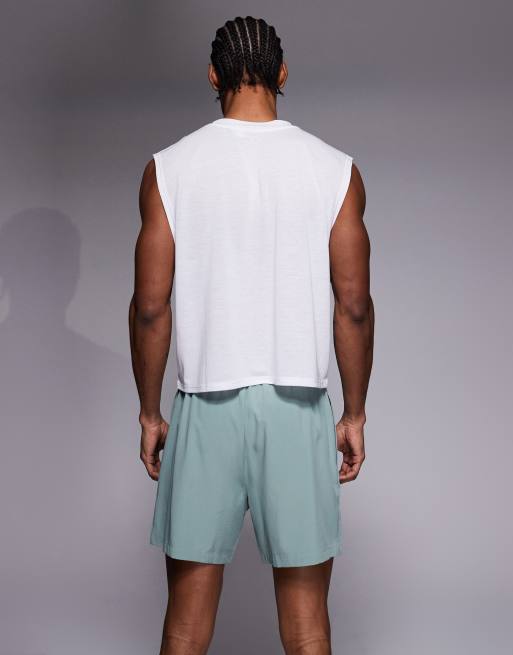4505 Icon 5 inch quick dry training shorts with zip pockets in jade green, 5 of 5