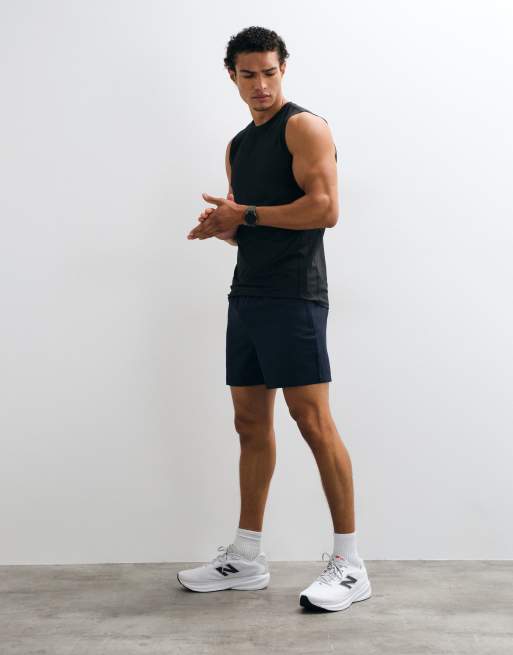4505 Icon 5 inch quick dry training shorts with zip pockets in navy, 2 of 5