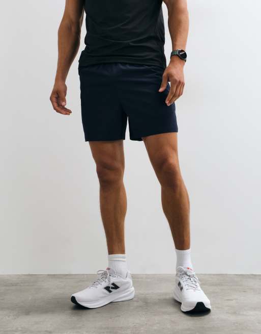 4505 Icon 5 inch quick dry training shorts with zip pockets in navy, 3 of 5