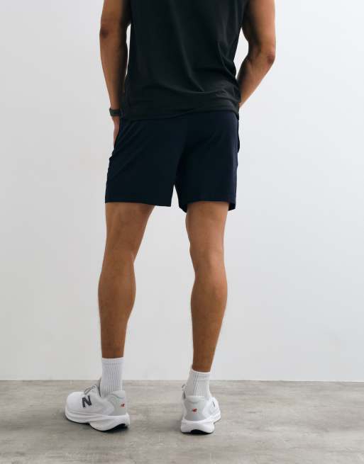 4505 Icon 5 inch quick dry training shorts with zip pockets in navy, 4 of 5