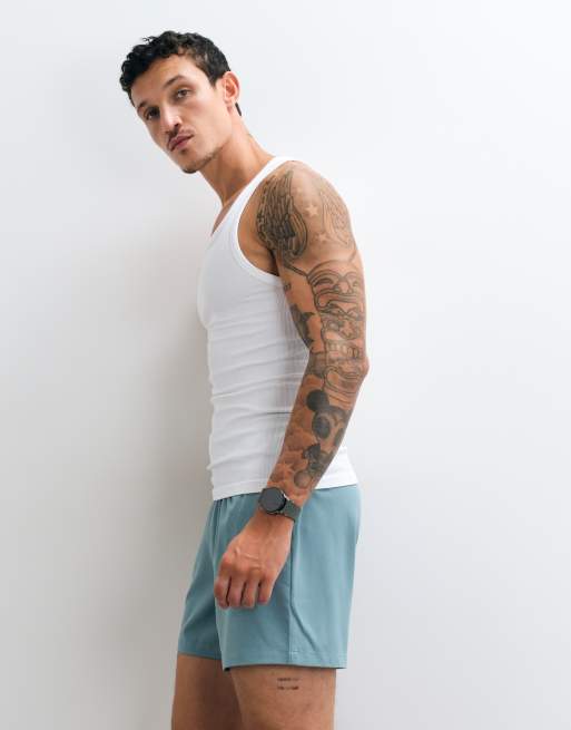 4505 Icon 5 inch quick dry training shorts with zip pockets in oil blue, 2 of 5