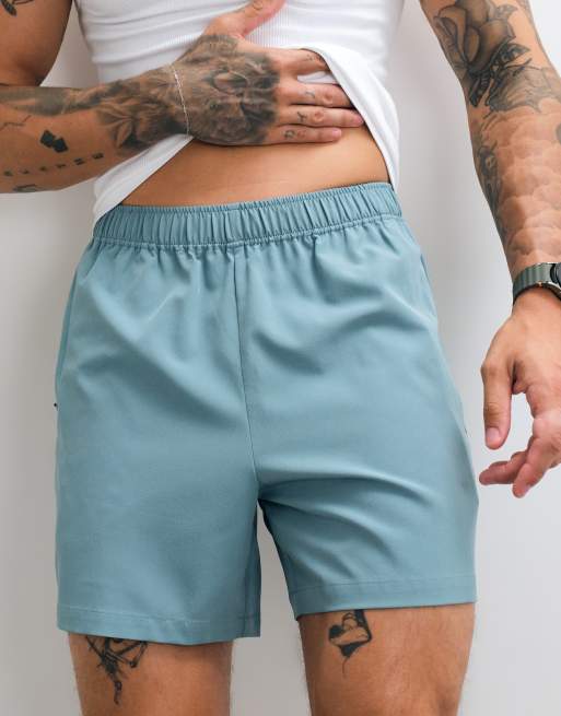 4505 Icon 5 inch quick dry training shorts with zip pockets in oil blue, 5 of 5