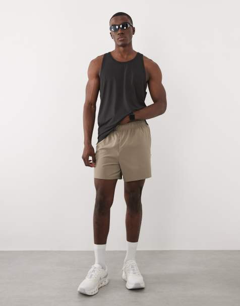 4505 Icon 5 inch quick dry training shorts with zip pockets in sandstone