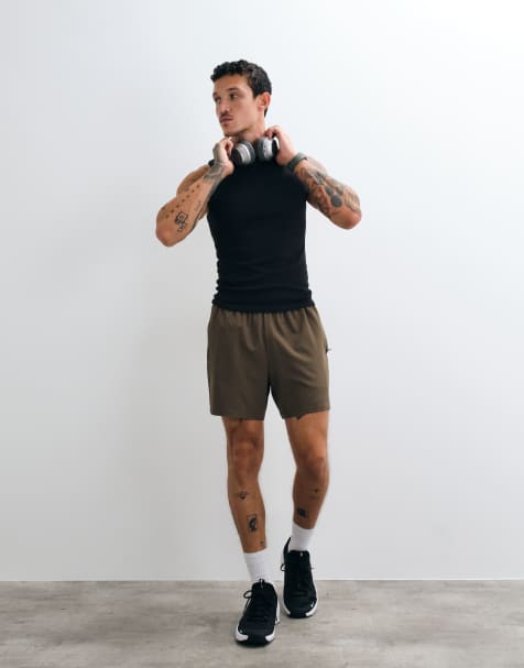 4505 Icon 5 inch sneldrogende trainingsshorts met ritszakken in caper - view 1