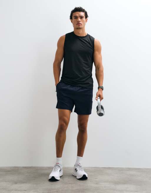 4505 Icon 5-Zoll-Quick-Dry-Trainingsshorts mit Reißverschlusstaschen in Marineblau, 3 von 5