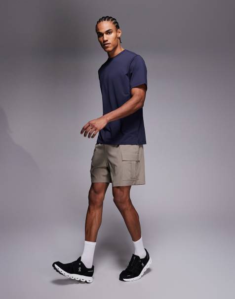 4505 Icon 7 inch quick dry training cargo shorts with zip pockets in sandstone - view 1