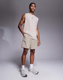 4505 Icon cotton oversized pump training tank with quick dry finish in washed stone