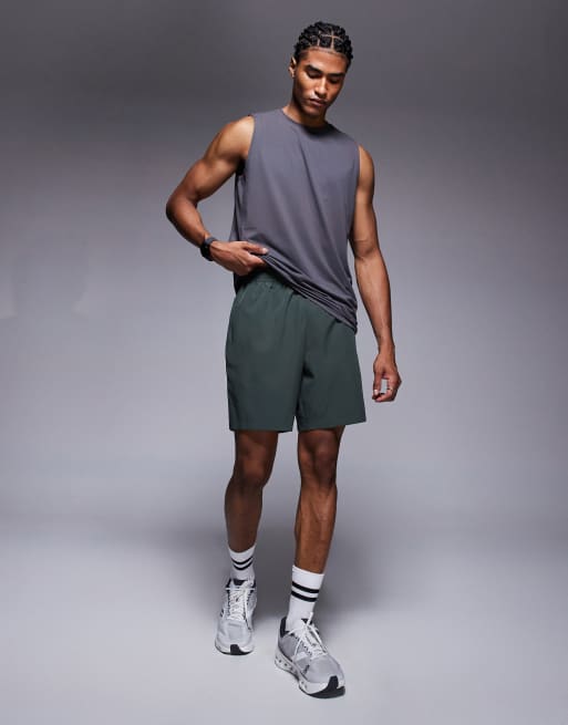4505 Icon 7 inch quick dry training short with zip pocket 2 pack in black and deep khaki, 5 of 5