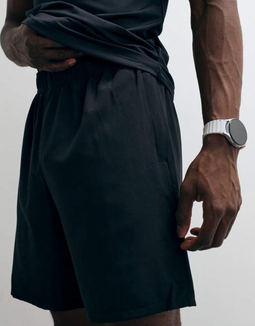 4505 Icon 7 inch quick dry training shorts with zip pockets in black, 3 of 5