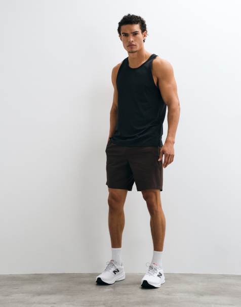 4505 Icon 7 inch quick dry training shorts with zip pockets in brown - view 1