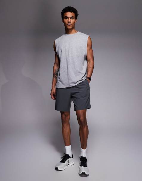 4505 Icon 7 inch quick dry training shorts with zip pockets in dark gray - view 1