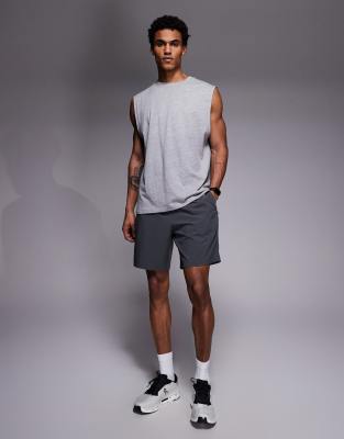 4505 Icon 7 Inch Quick Dry Training Shorts With Zip Pockets In Gray