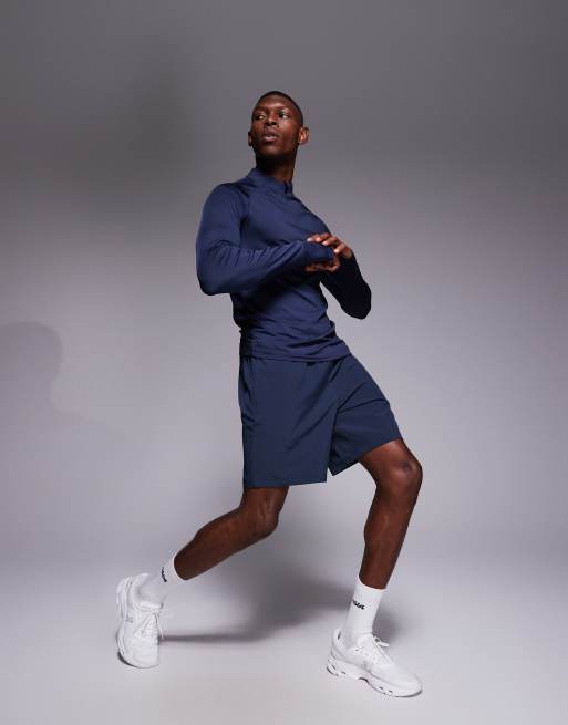4505 Icon 7 inch quick dry training shorts with zip pockets in deep navy, 2 of 5