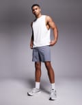 [ASOS] 4505 Icon 7 inch quick dry training shorts with zip pockets in grey S Grey