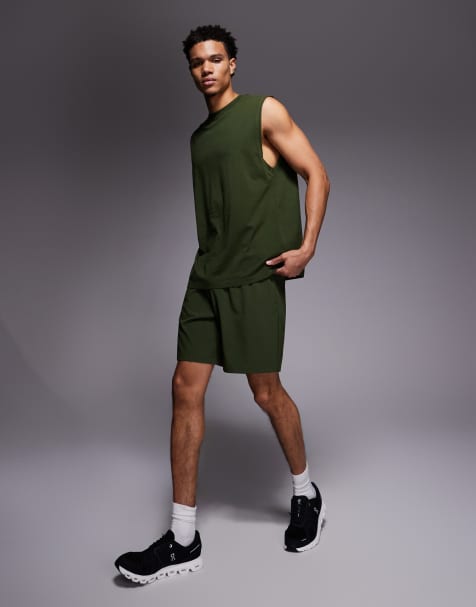 4505 Icon 7 inch quick dry training shorts with zip pockets in khaki - view 1